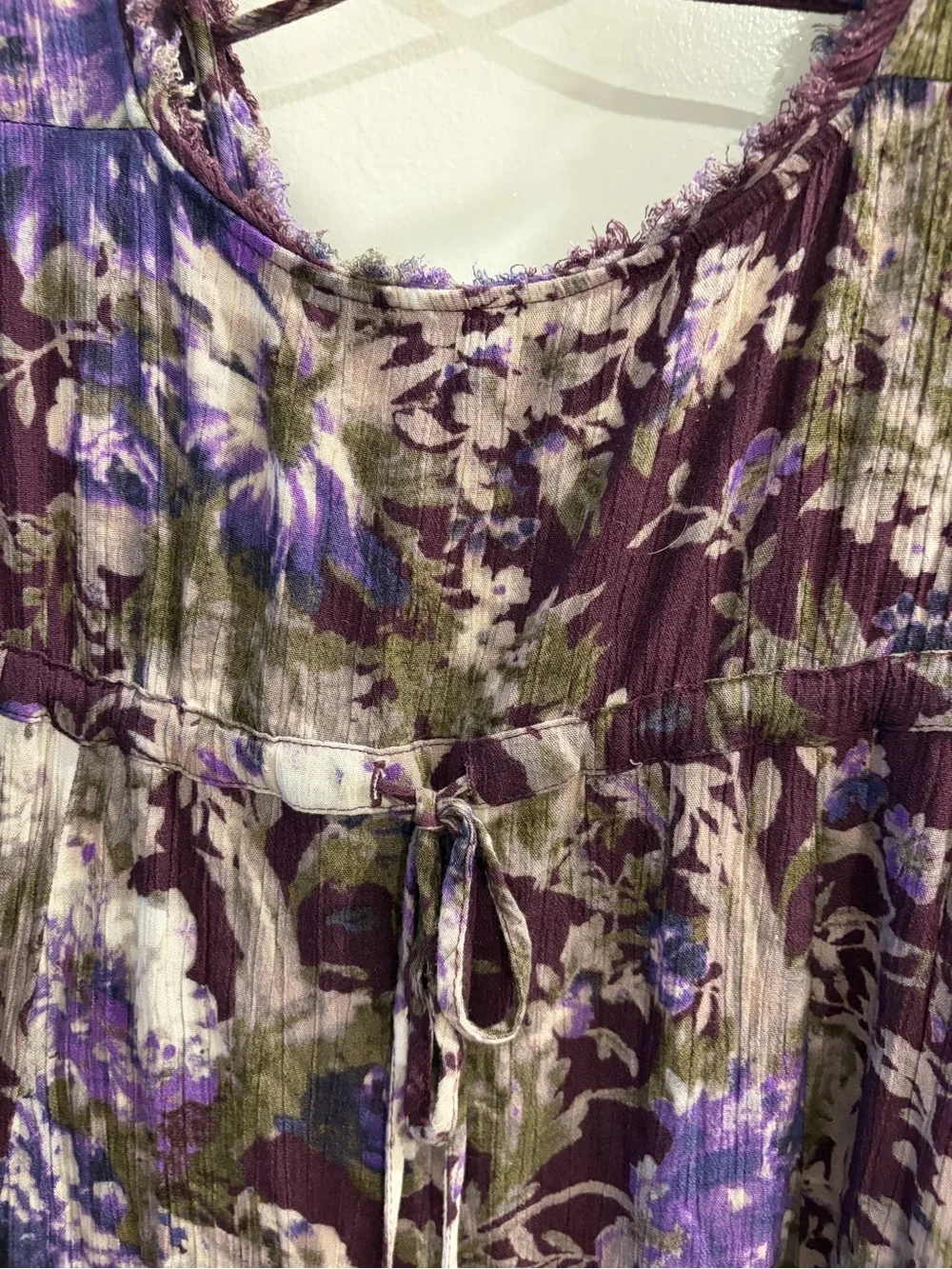 Free People Purple Floral Long Sleeve Boho Dress